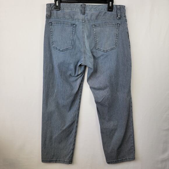 Eddie Bauer Women's Striped Distressed Denim Cropped Pants Size 8 - Picture 15 of 15
